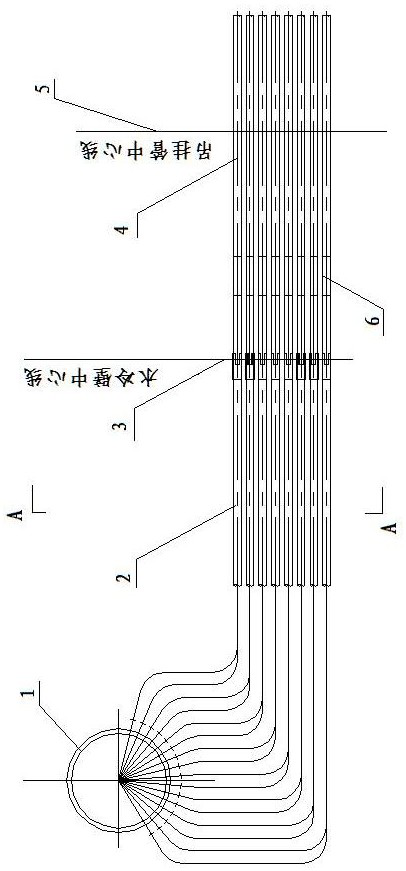 Water wall penetrating structure for low-temperature heating surface of tower furnace and installation method