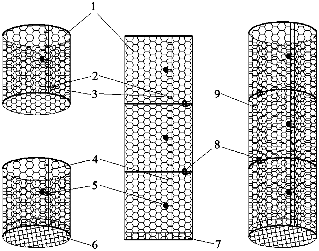 Assembled net frame for measuring fine roots through utilization of ingrowth soil core method