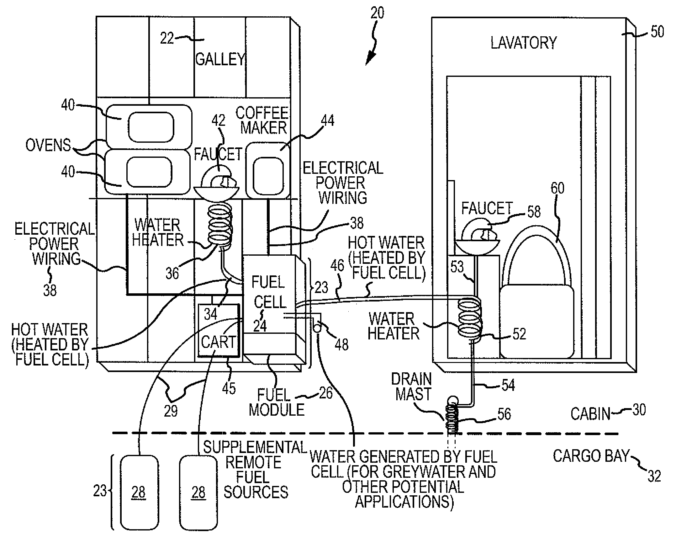 Localized utility power system for aircraft