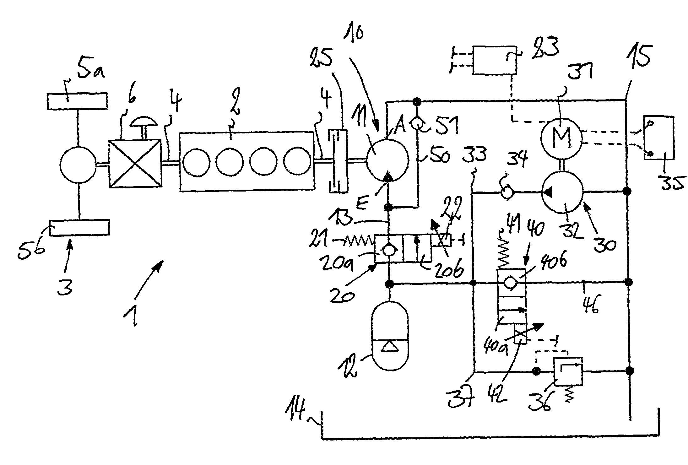 Hydrostatic starter device of an internal combustion engine