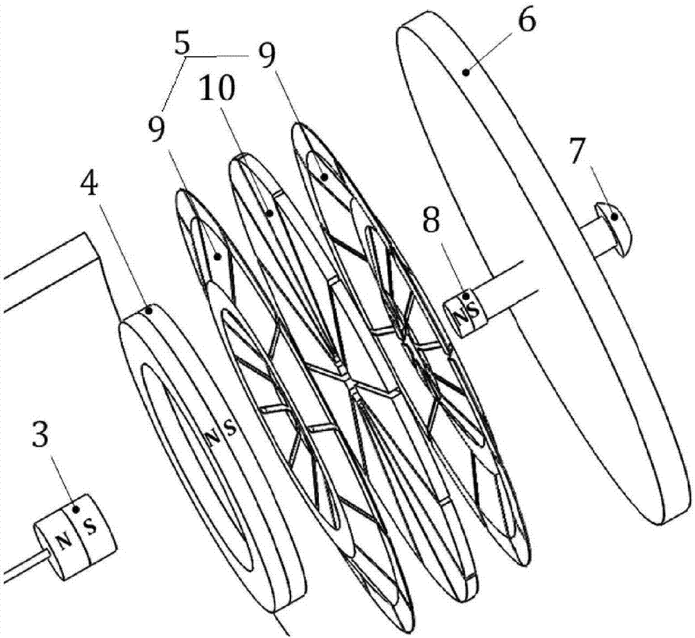 Multi-direction magnetic pull type bistable vibration energy catcher