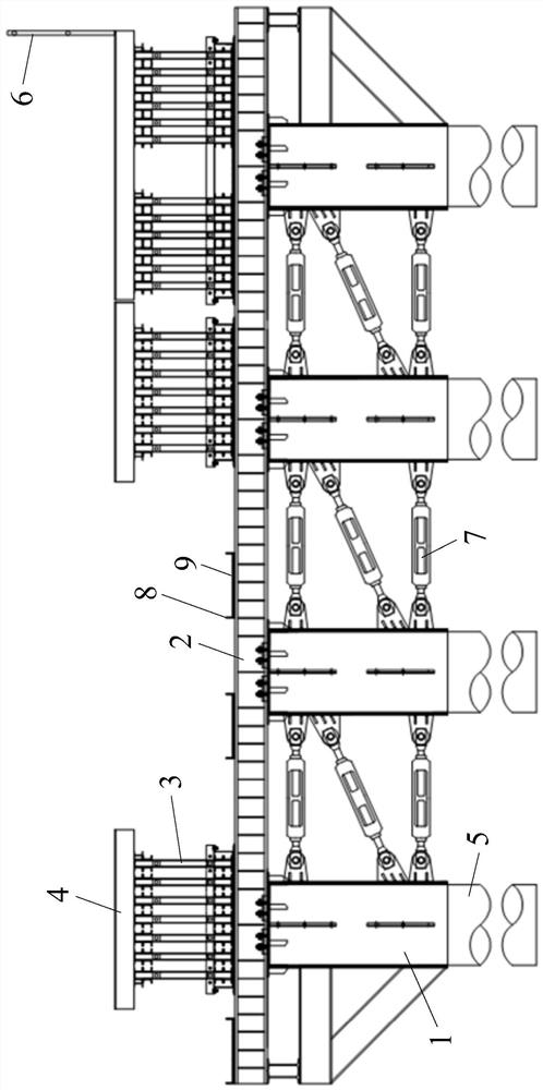 Non-landing movable steel platform with pile guiding function