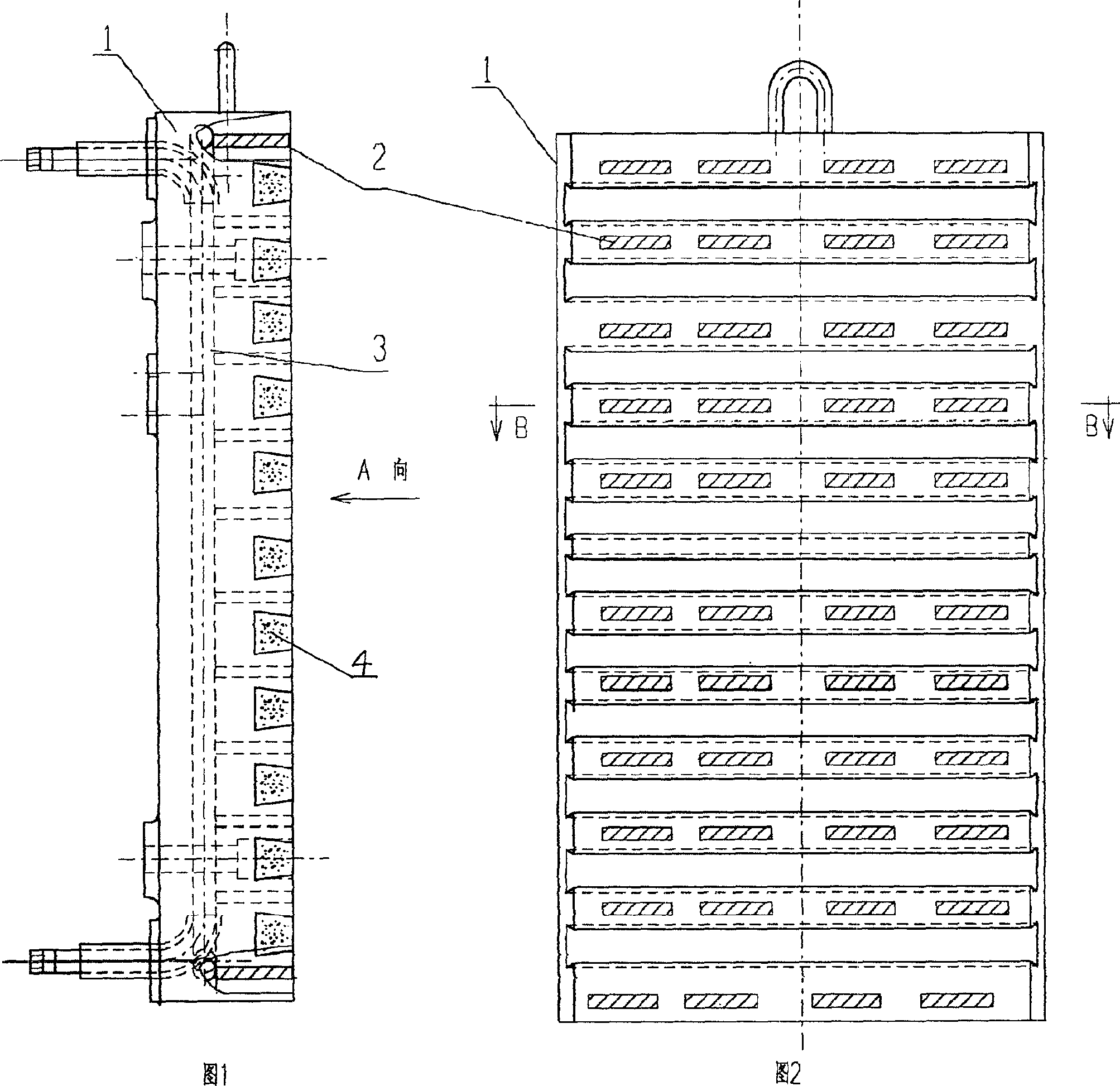 High conductive copper-steel composite cast cooling wall of blast furnace