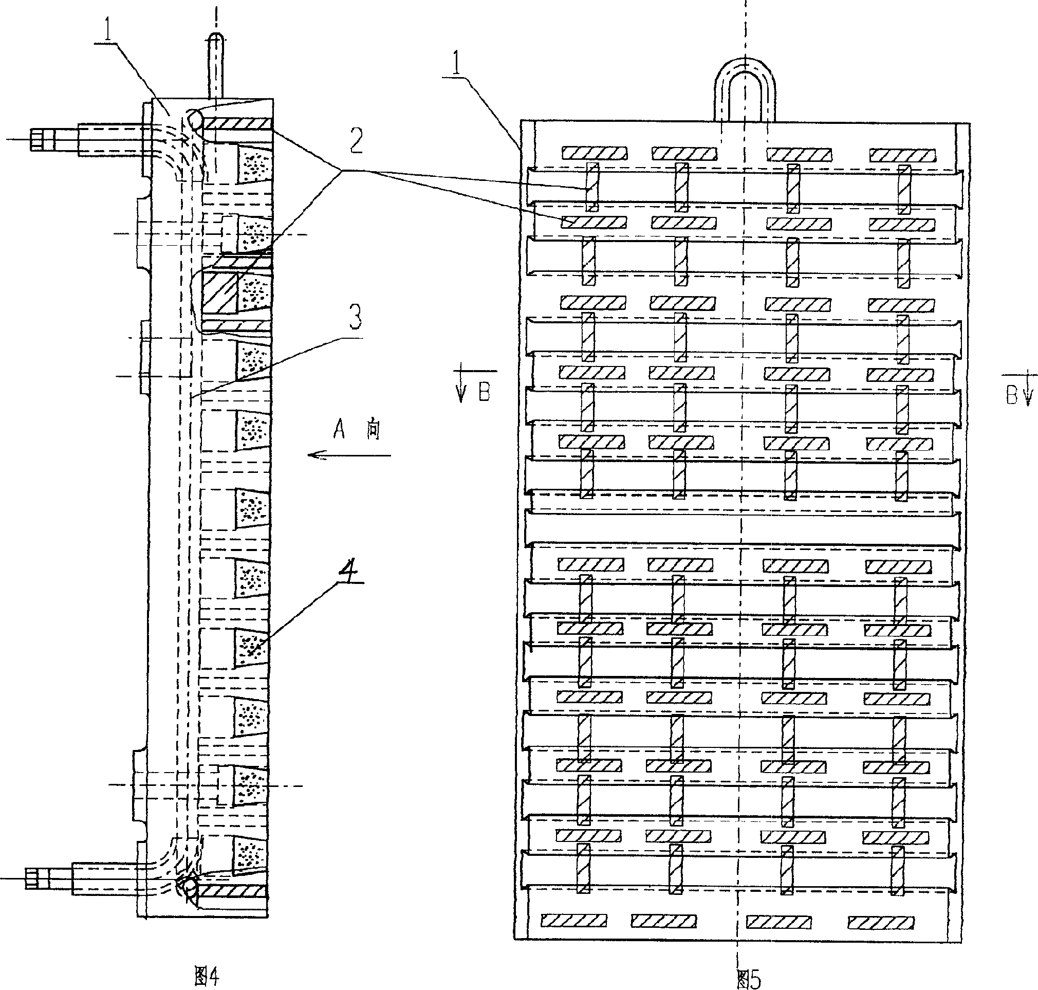 High conductive copper-steel composite cast cooling wall of blast furnace