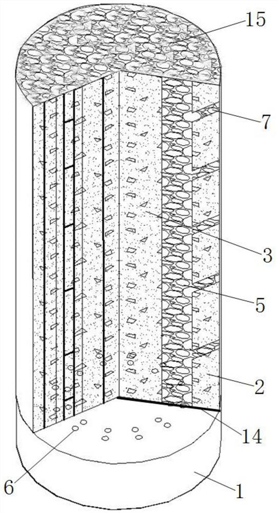 A drainage anti-slide pile structure with embedded piles and its construction method