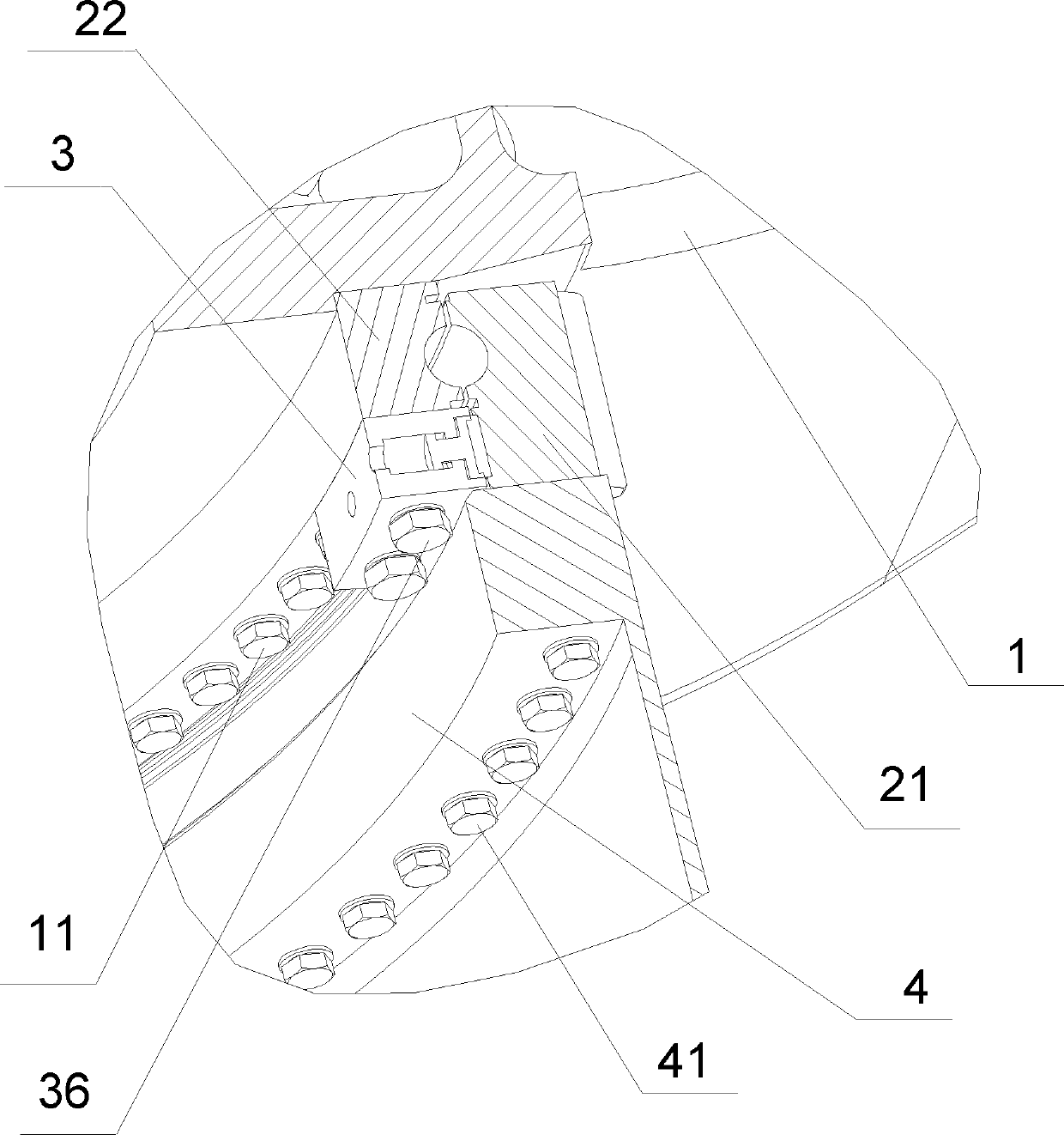 Braking device of wind power generation yaw bearing