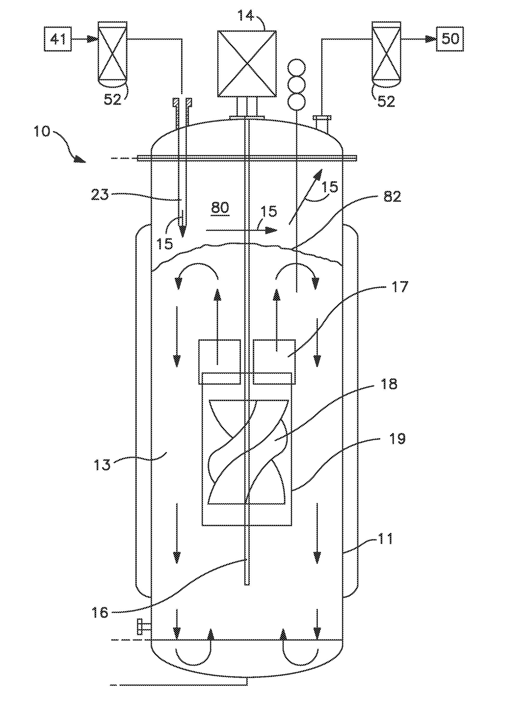 Bioreactor with upward flowing impeller system for use in a mammalian cell culture process