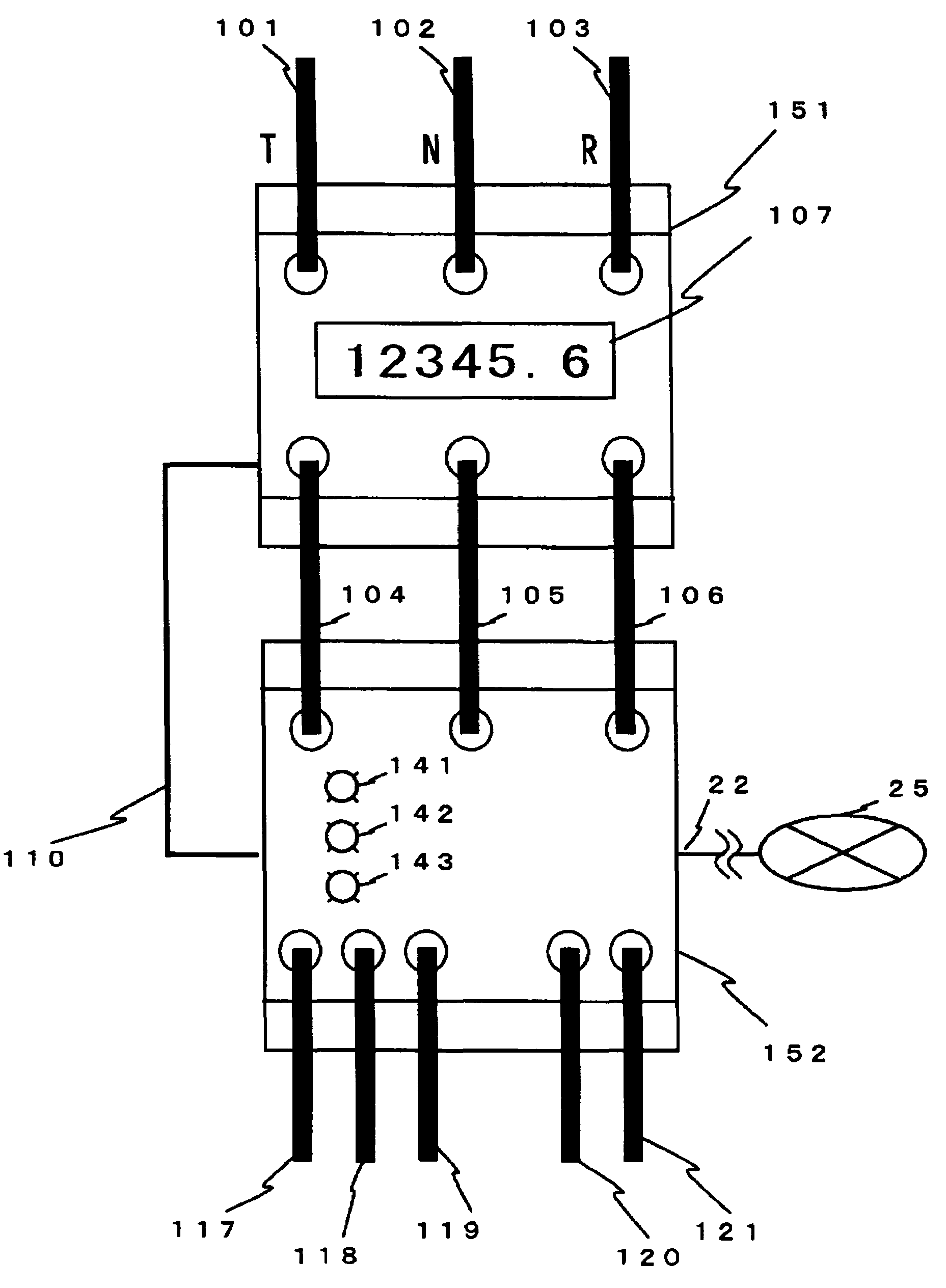 Power consumption measuring device and power control system