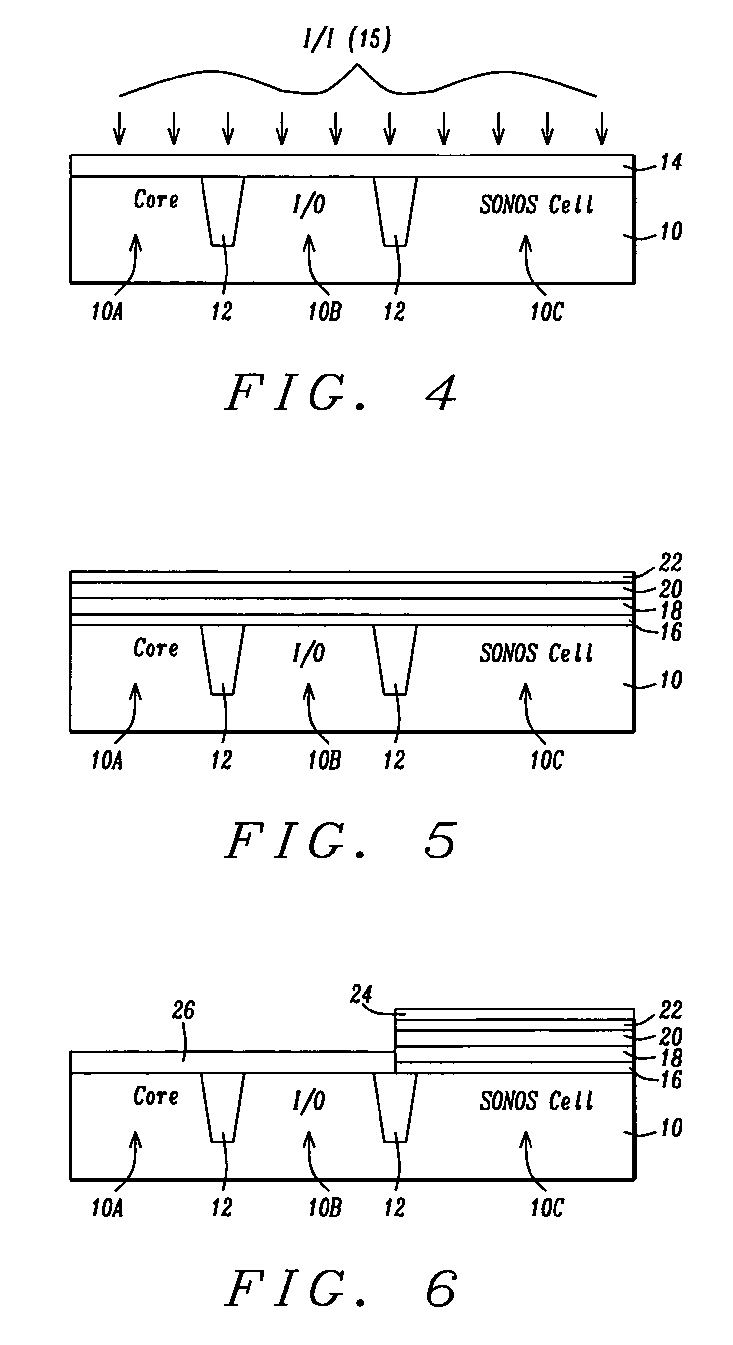 Method for integrating a SONOS gate oxide transistor into a logic/analog integrated circuit having several gate oxide thicknesses