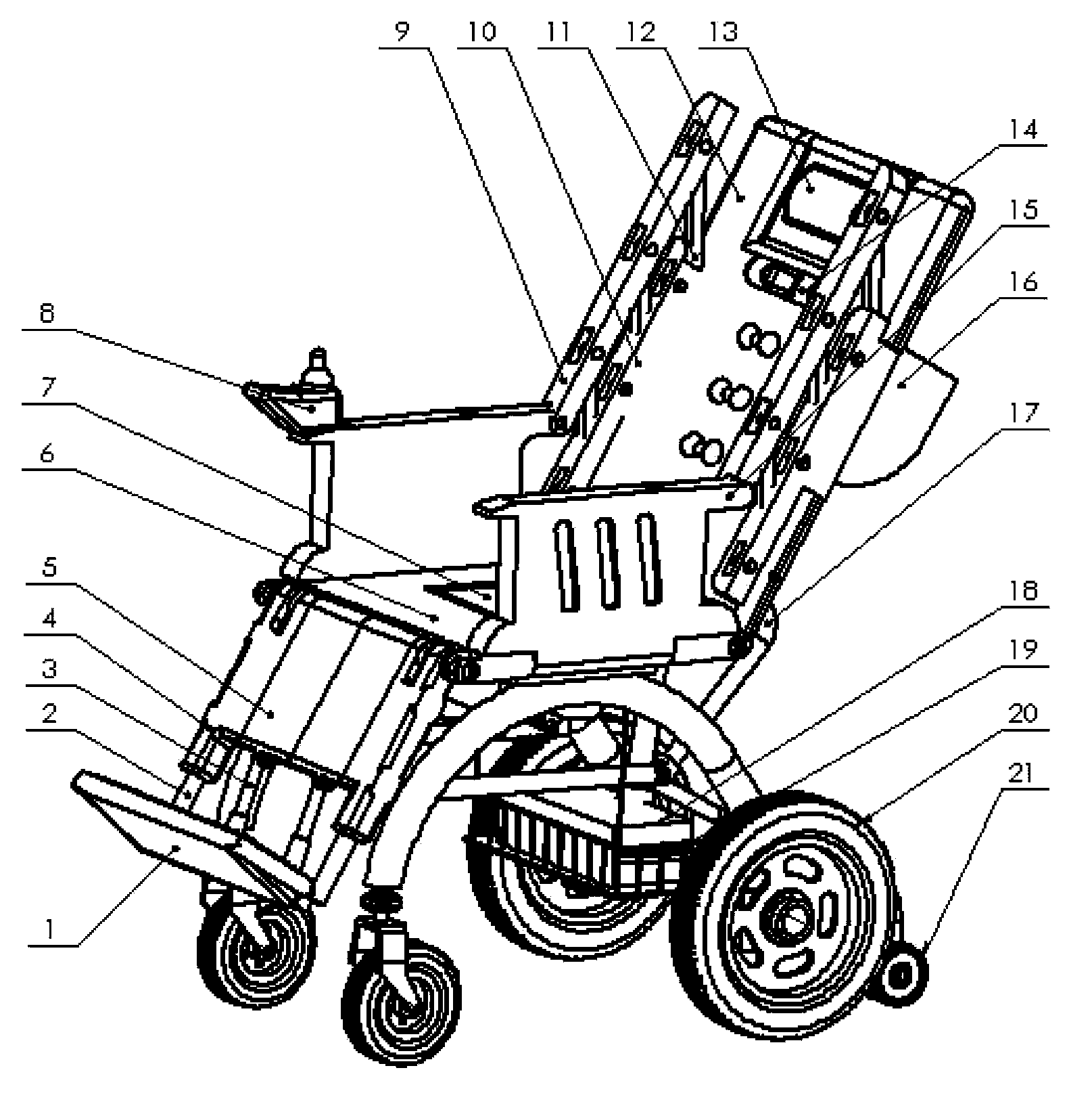 Electrically propelled wheelchair with functions of nursing bed