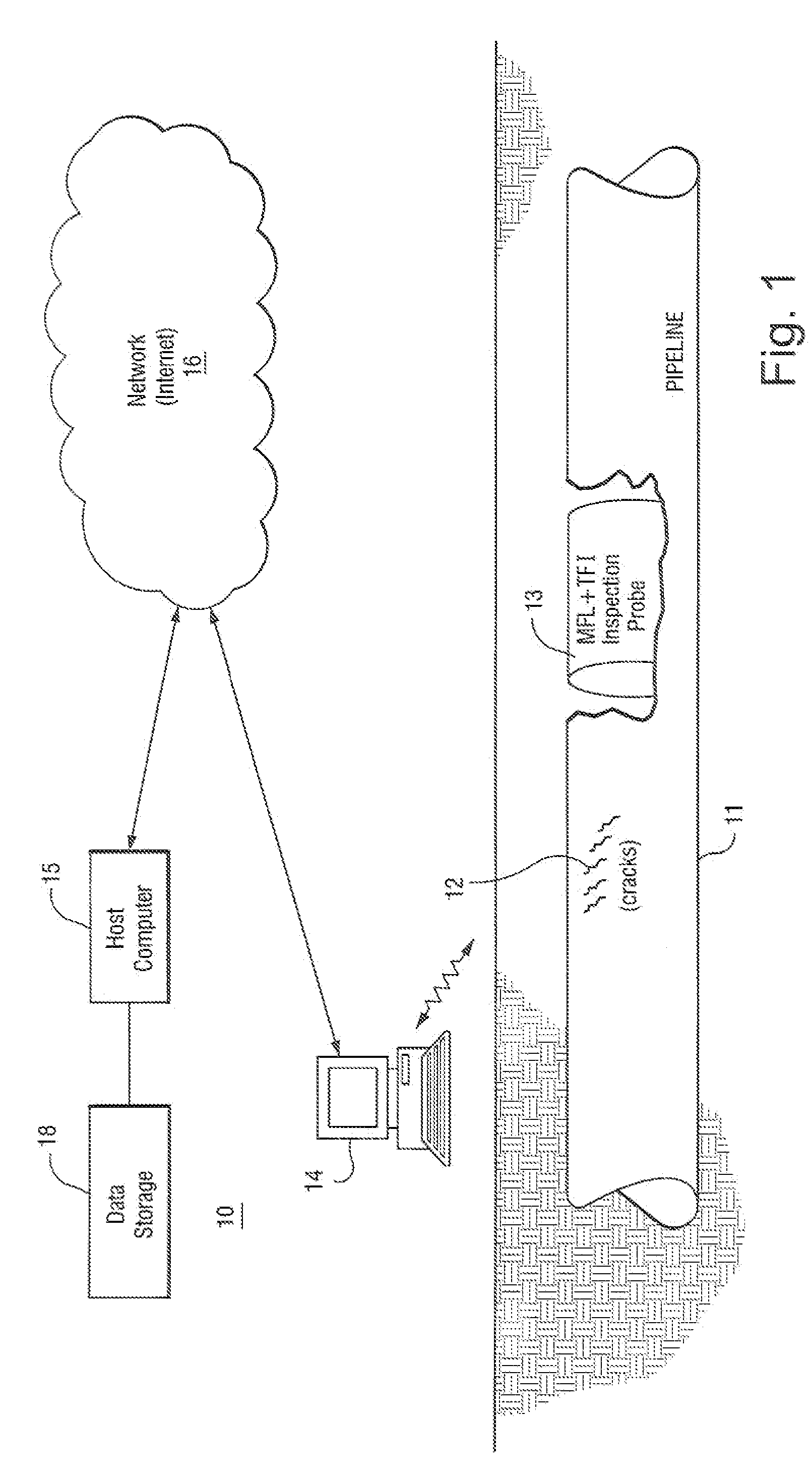 Method and apparatus inspecting pipelines using magnetic flux sensors