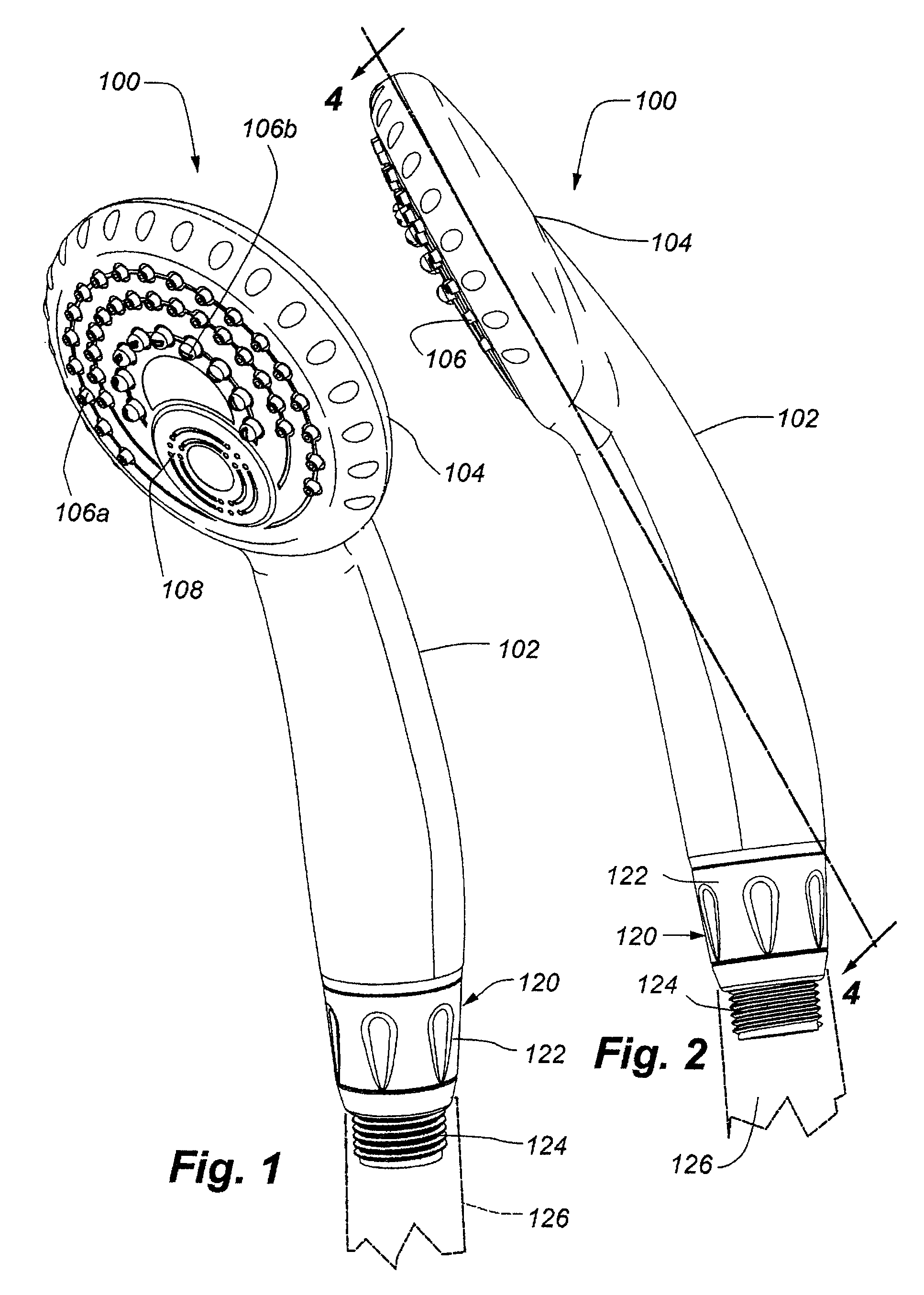 Handheld showerhead with mode control and method of selecting a handheld showerhead mode