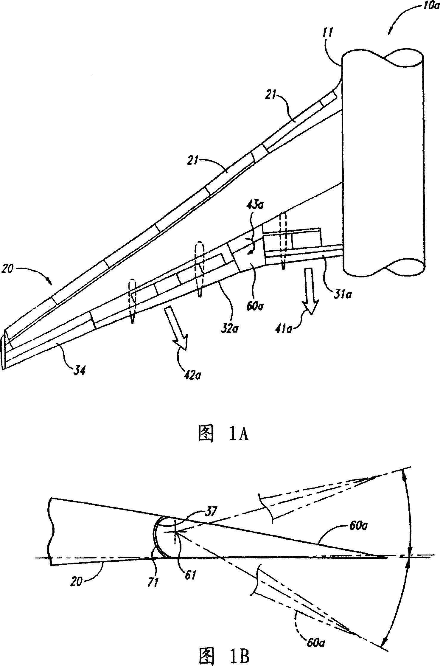 Aircraft trailing edge devices, including devices having forwardly positioned hinge lines, and associated methods