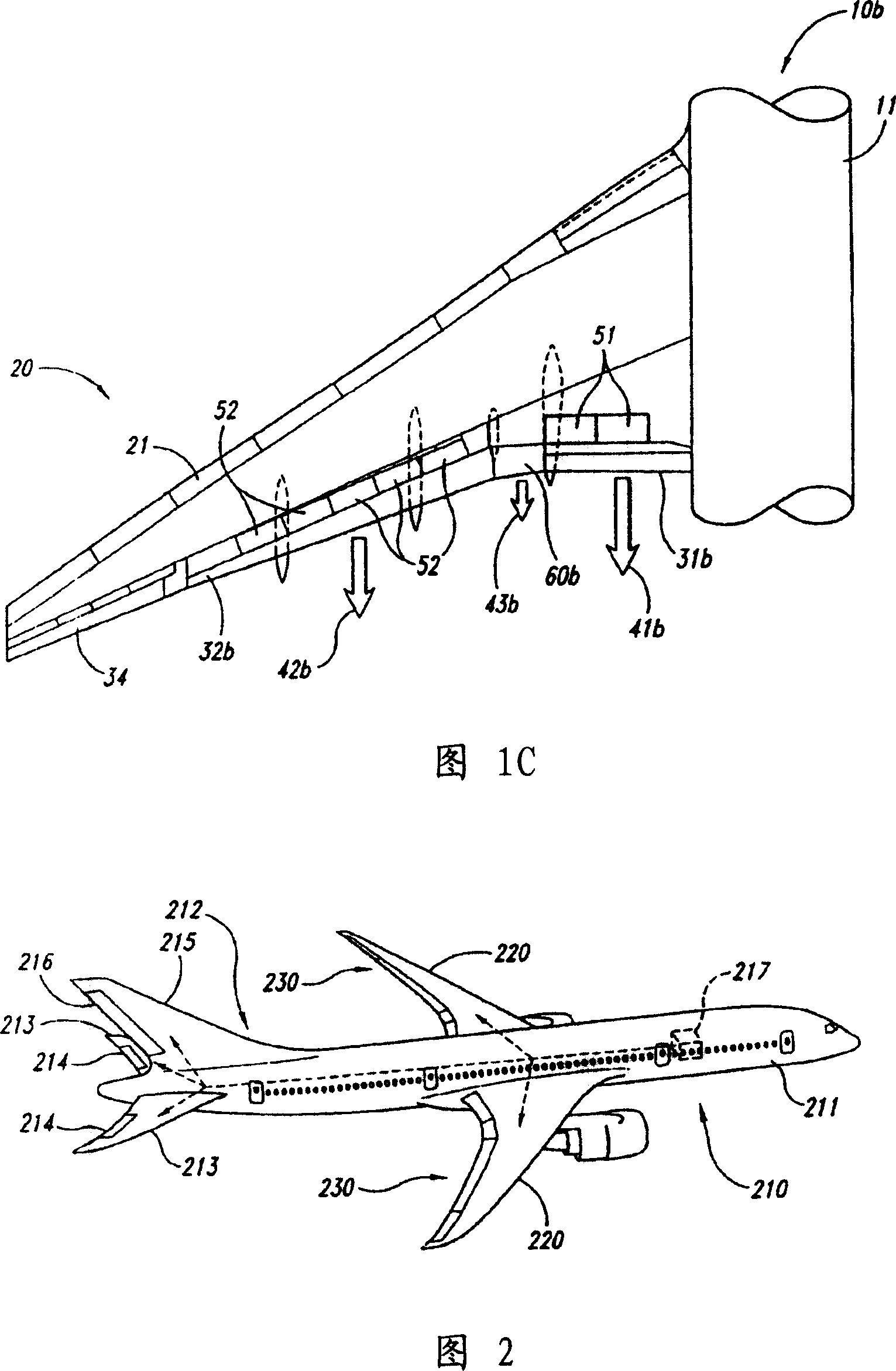 Aircraft trailing edge devices, including devices having forwardly positioned hinge lines, and associated methods