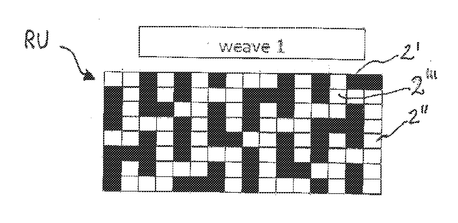 Woven fabric having the aspect of a scuba fabric, and method for producing the same