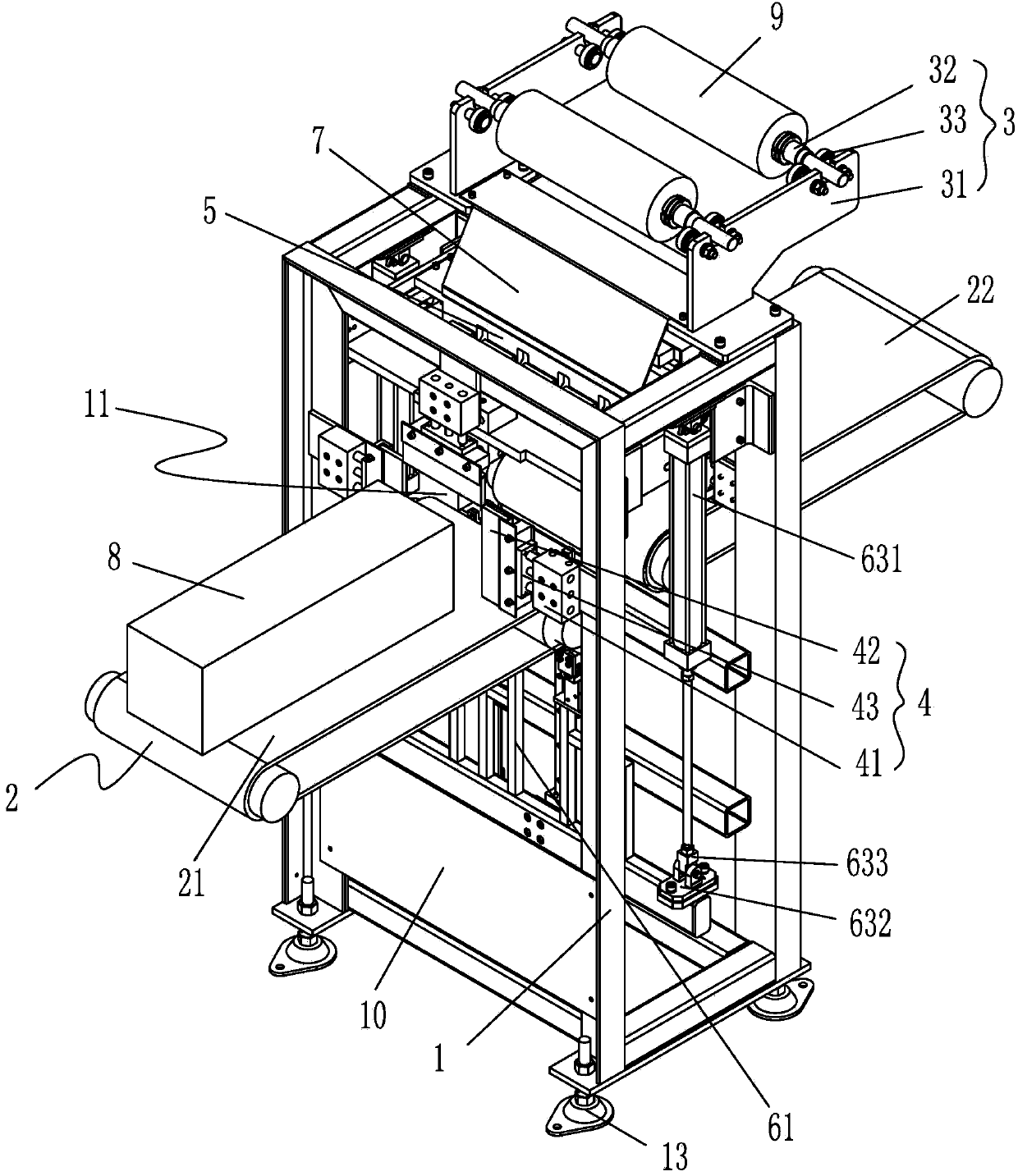 Film covering machine for film covering of ends of catalyst and film covering method of film covering machine