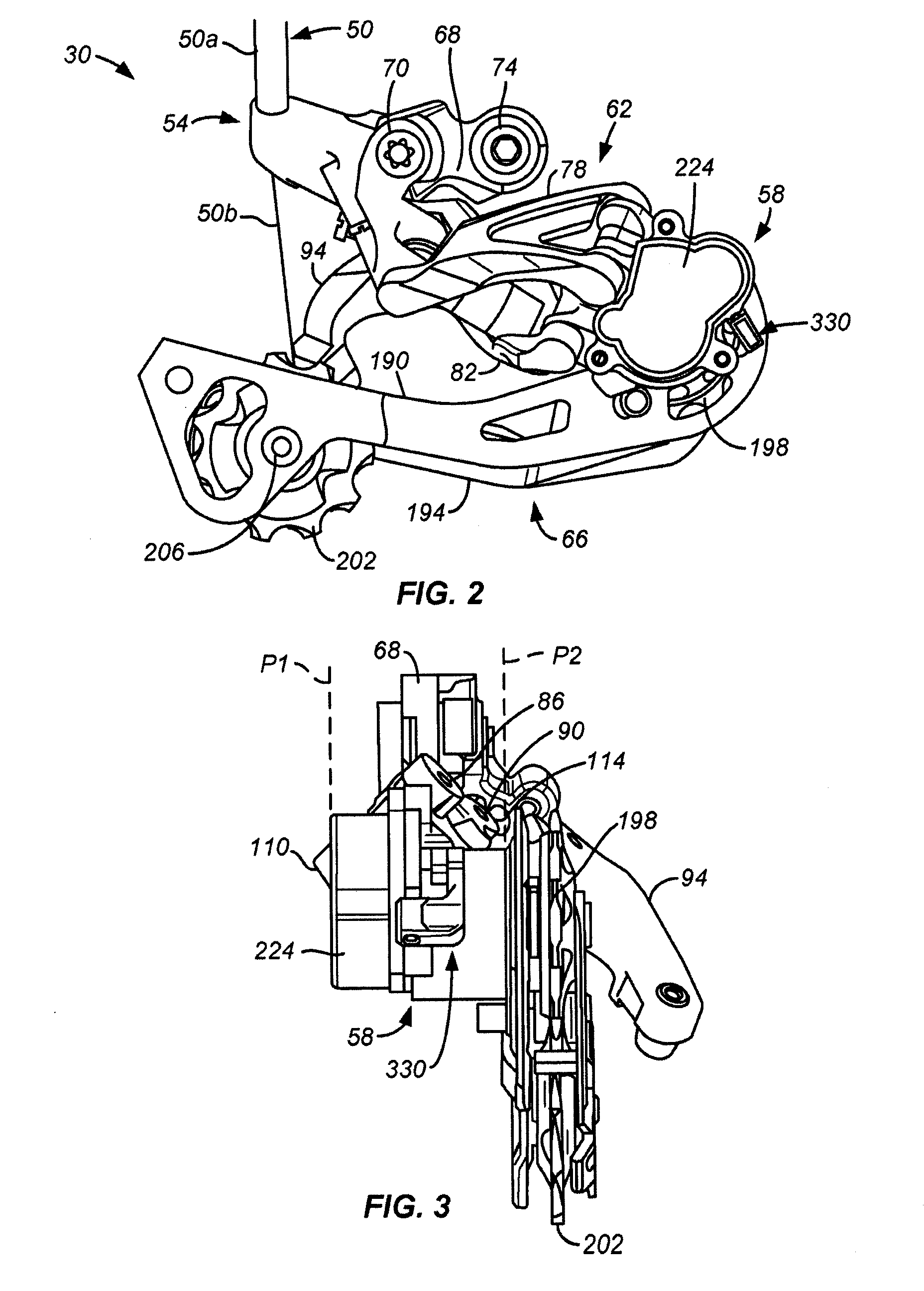 Bicycle derailleur with rotation resistance and resistance control