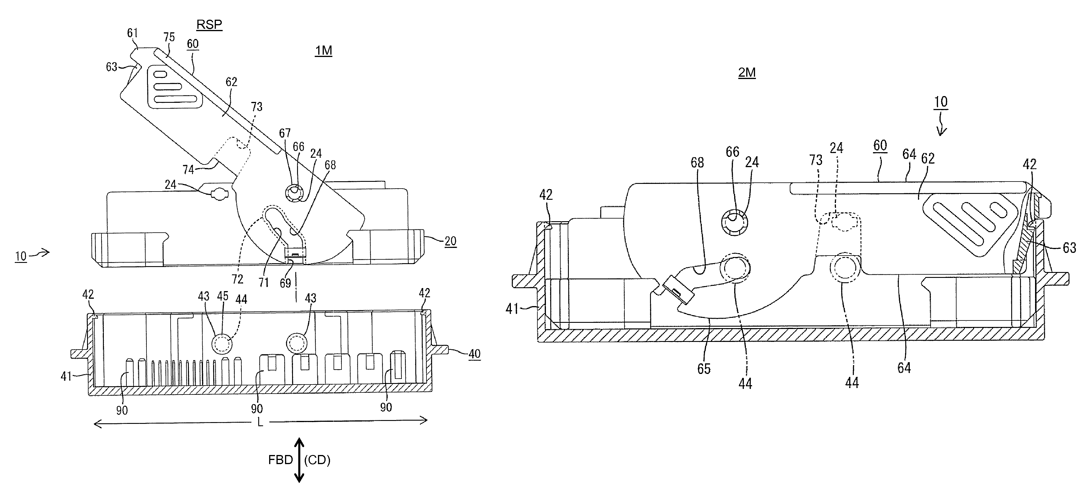 Lever-type connector and connector assembly