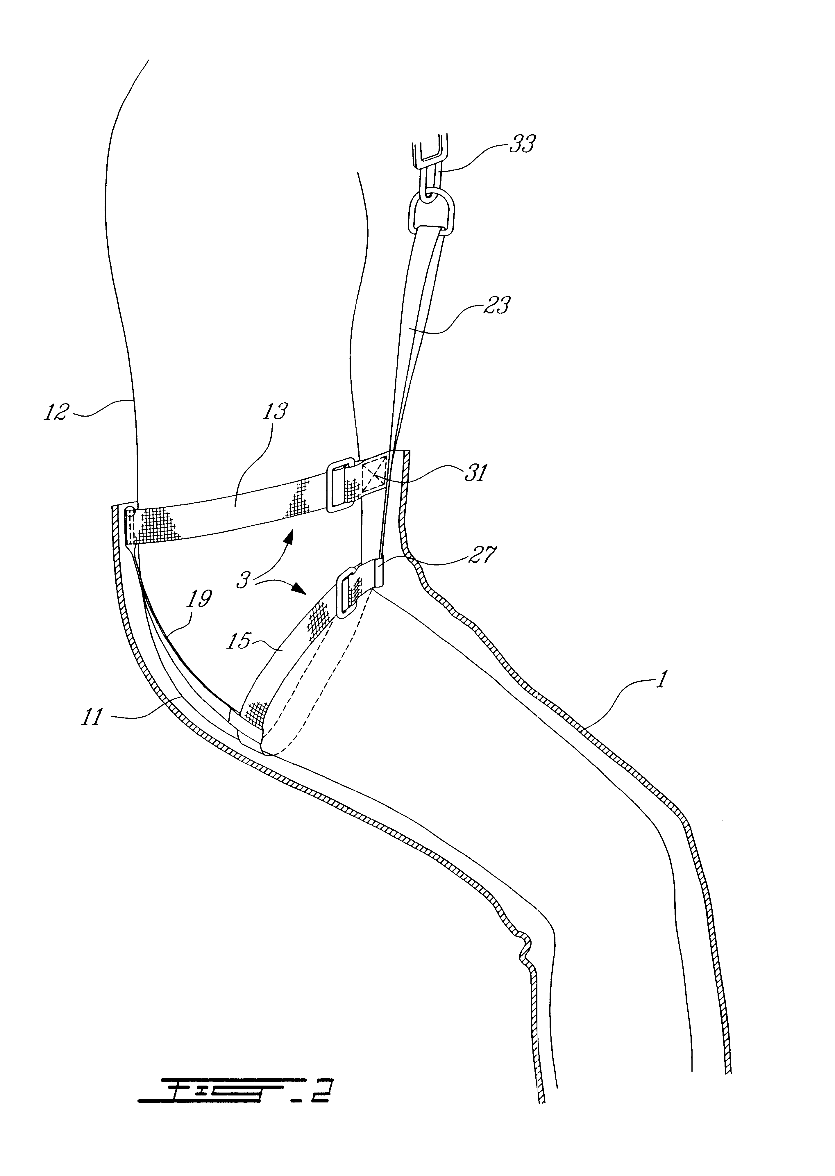 System for integrating a harness into a fire fighting protective garment
