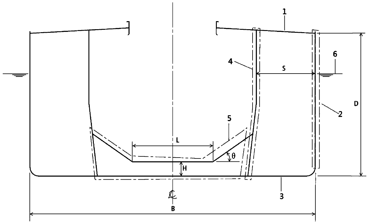 Novel cross-sectional structure of ore carrier