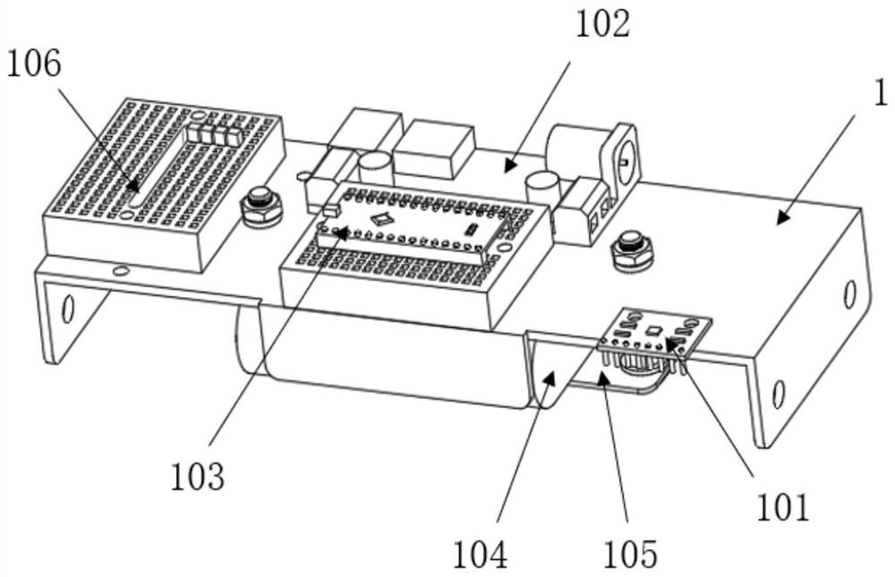 A monitoring device for distance detection and picture transmission at the front end of a crane jib