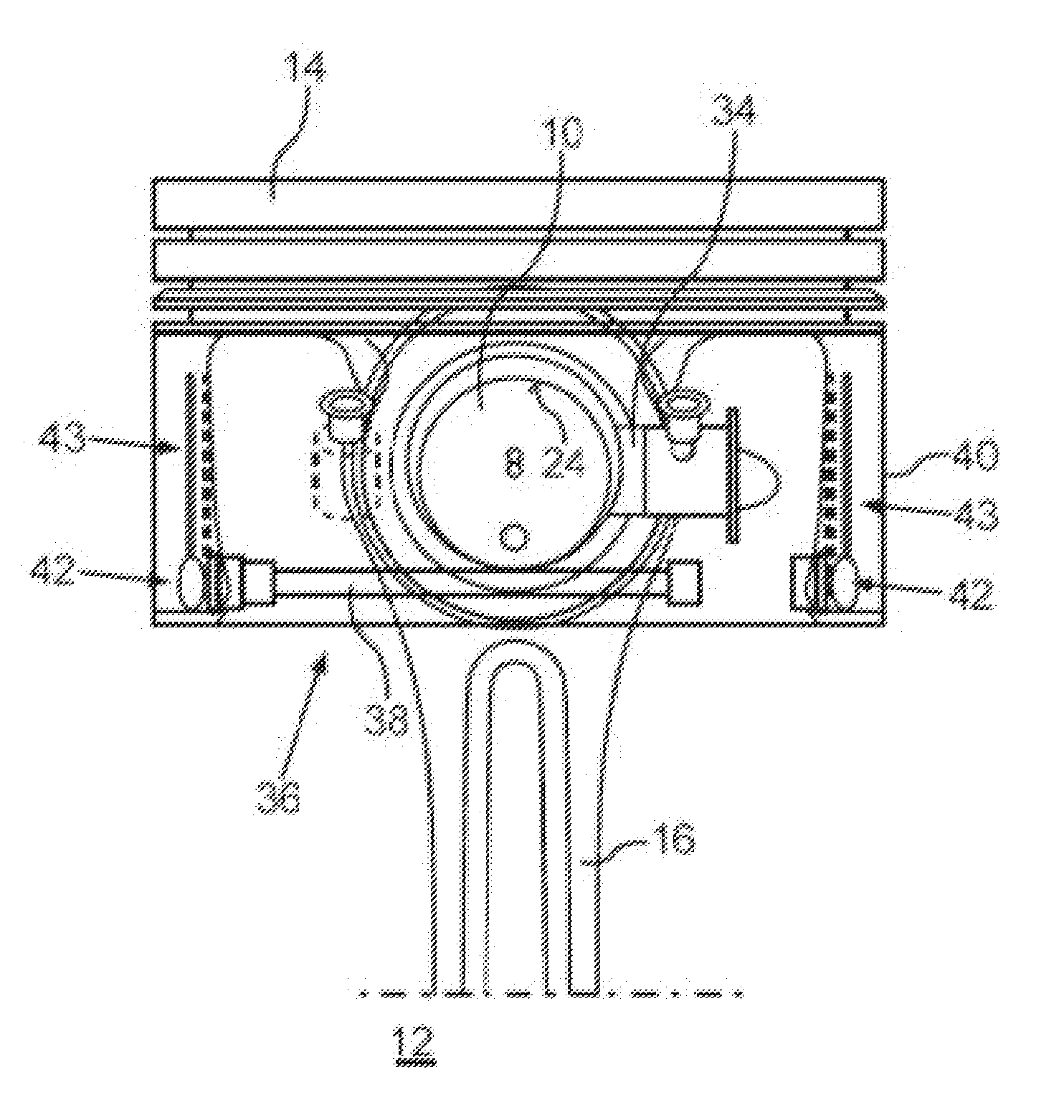 Piston Arrangement for a Combustion Chamber of an Internal Combustion Engine, Having a Variable Compression Ratio