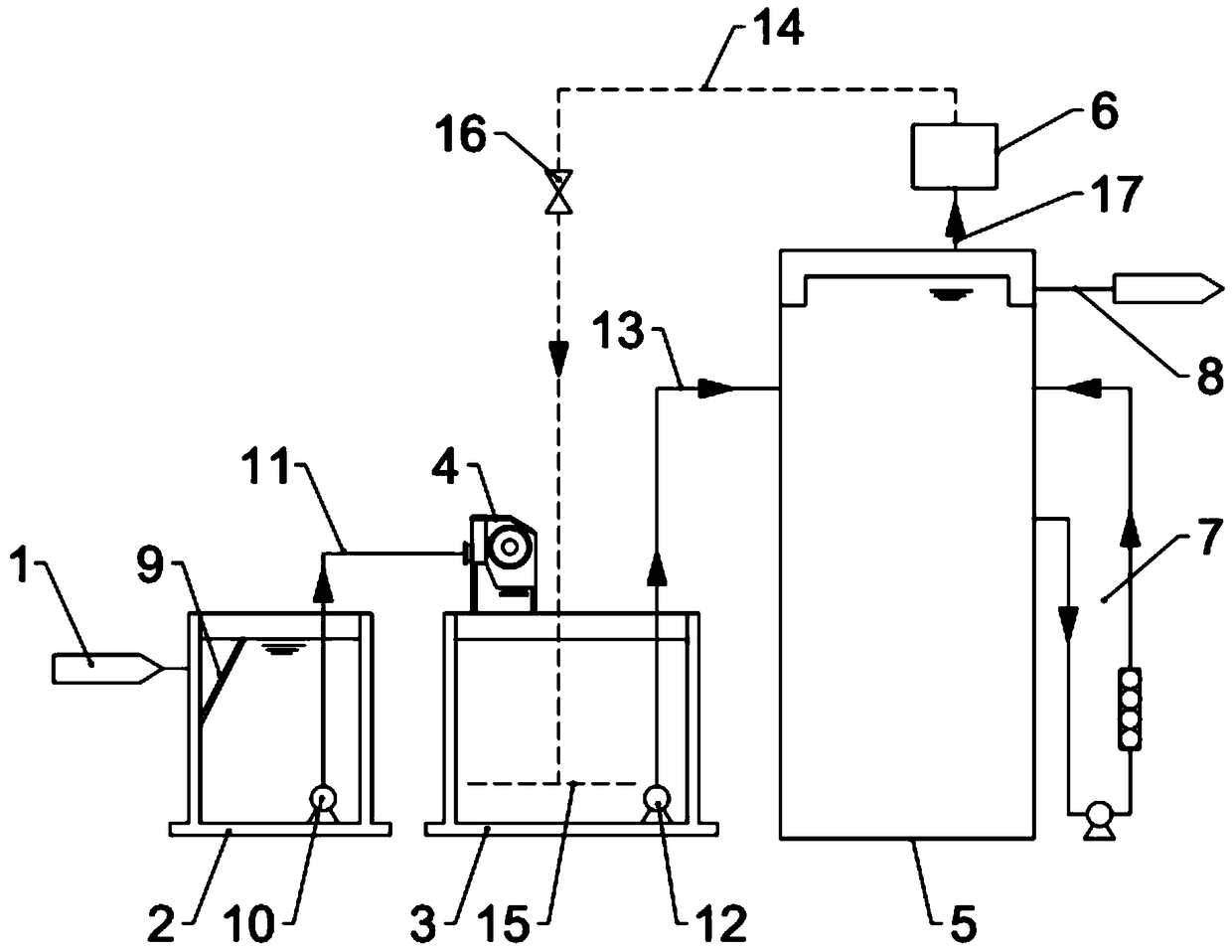 Energy-saving type brewery wastewater treatment system