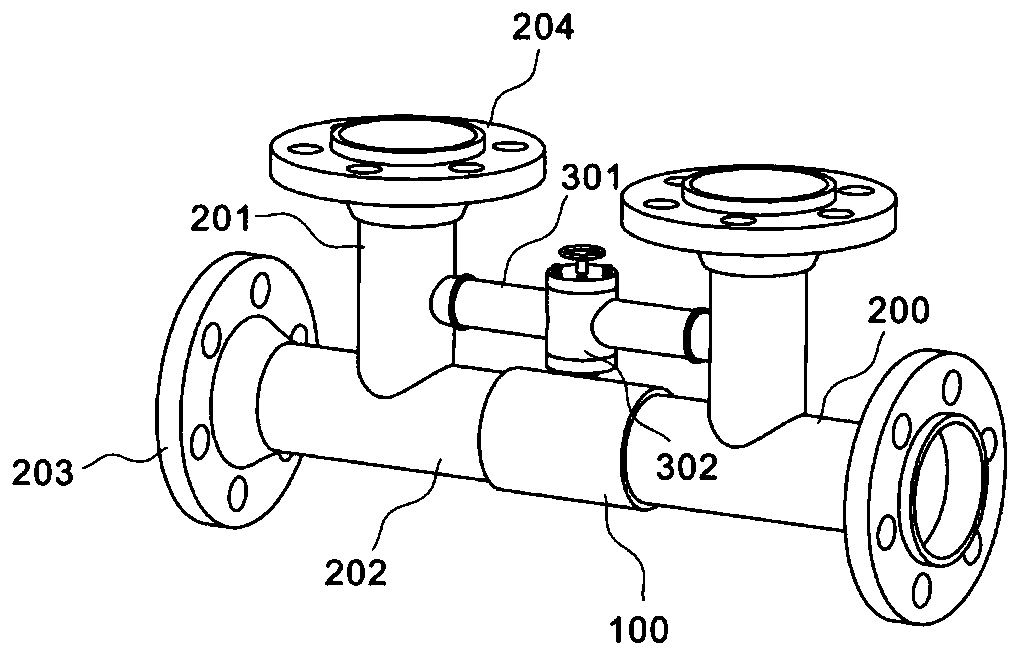 Wedge-shaped flow sensor with balance structure