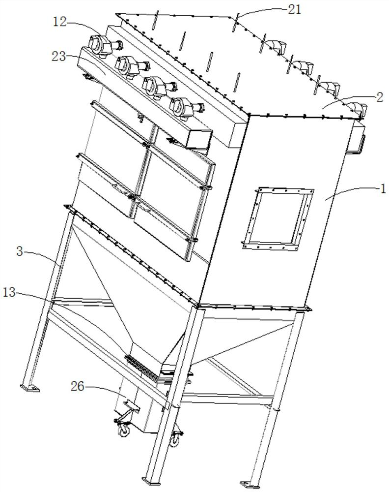 A kind of cloth bag dedusting equipment and using method thereof