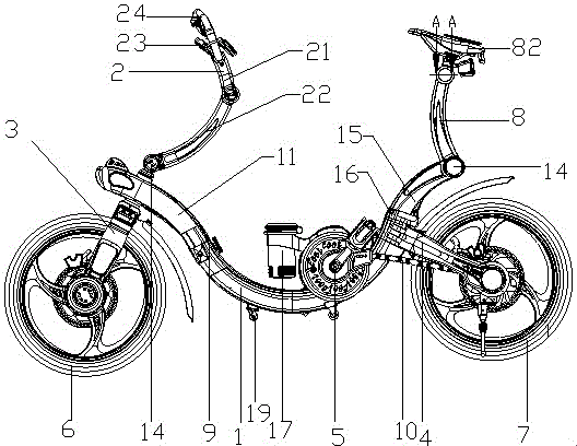 Self-feedback type electric folding bicycle