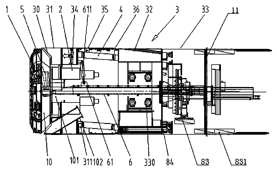 Combined type double-shield tunneling machine