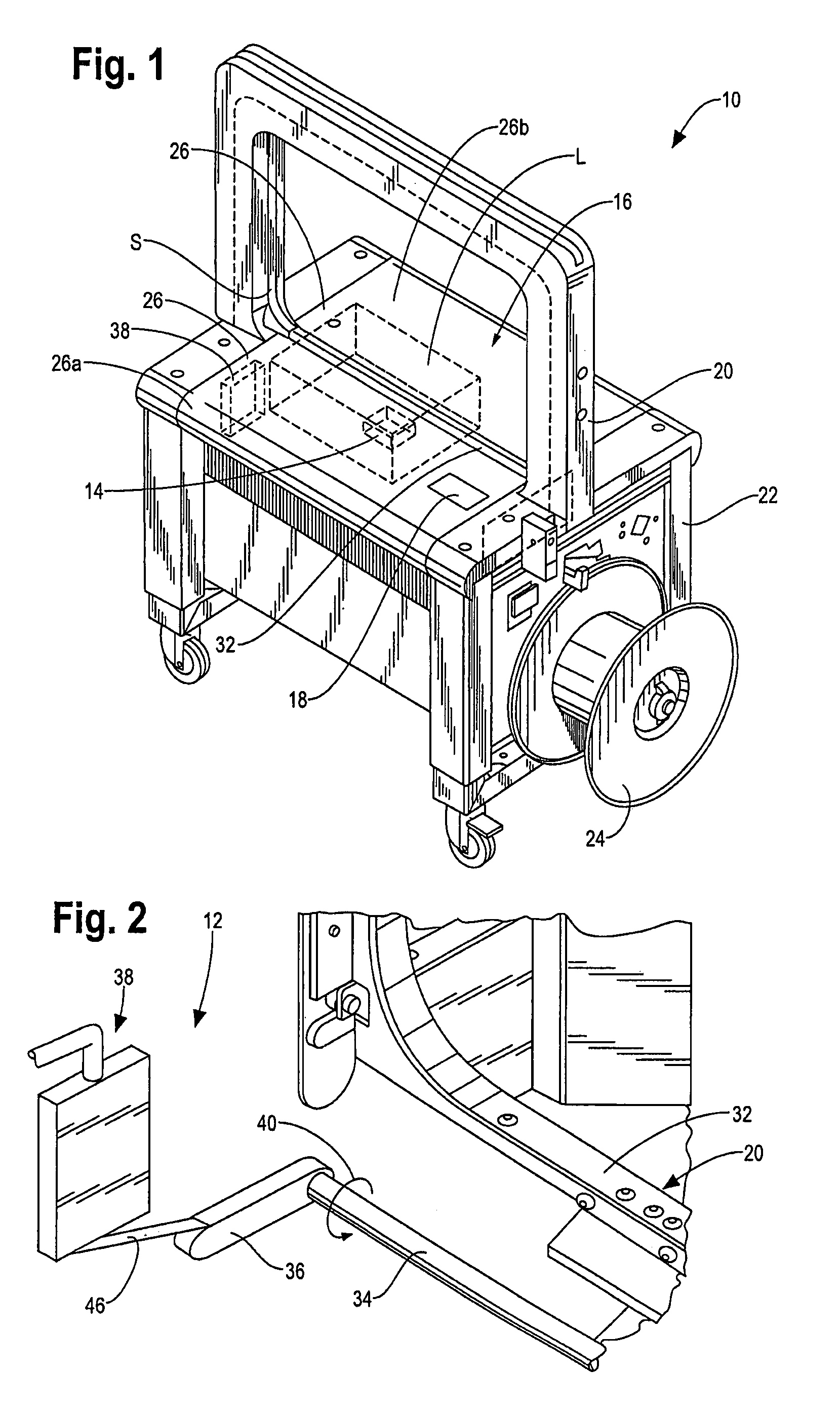 Automatic chute opening system for strapping machine