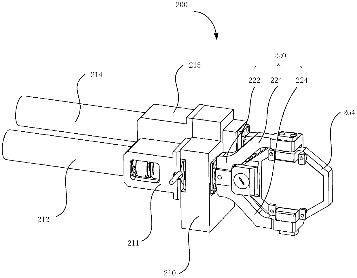 Five-bar mechanism, swing mirror system and two-dimensional swing mirror device