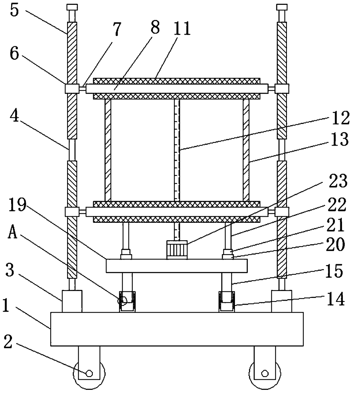 Multi-azimuth display rack for mechanical device