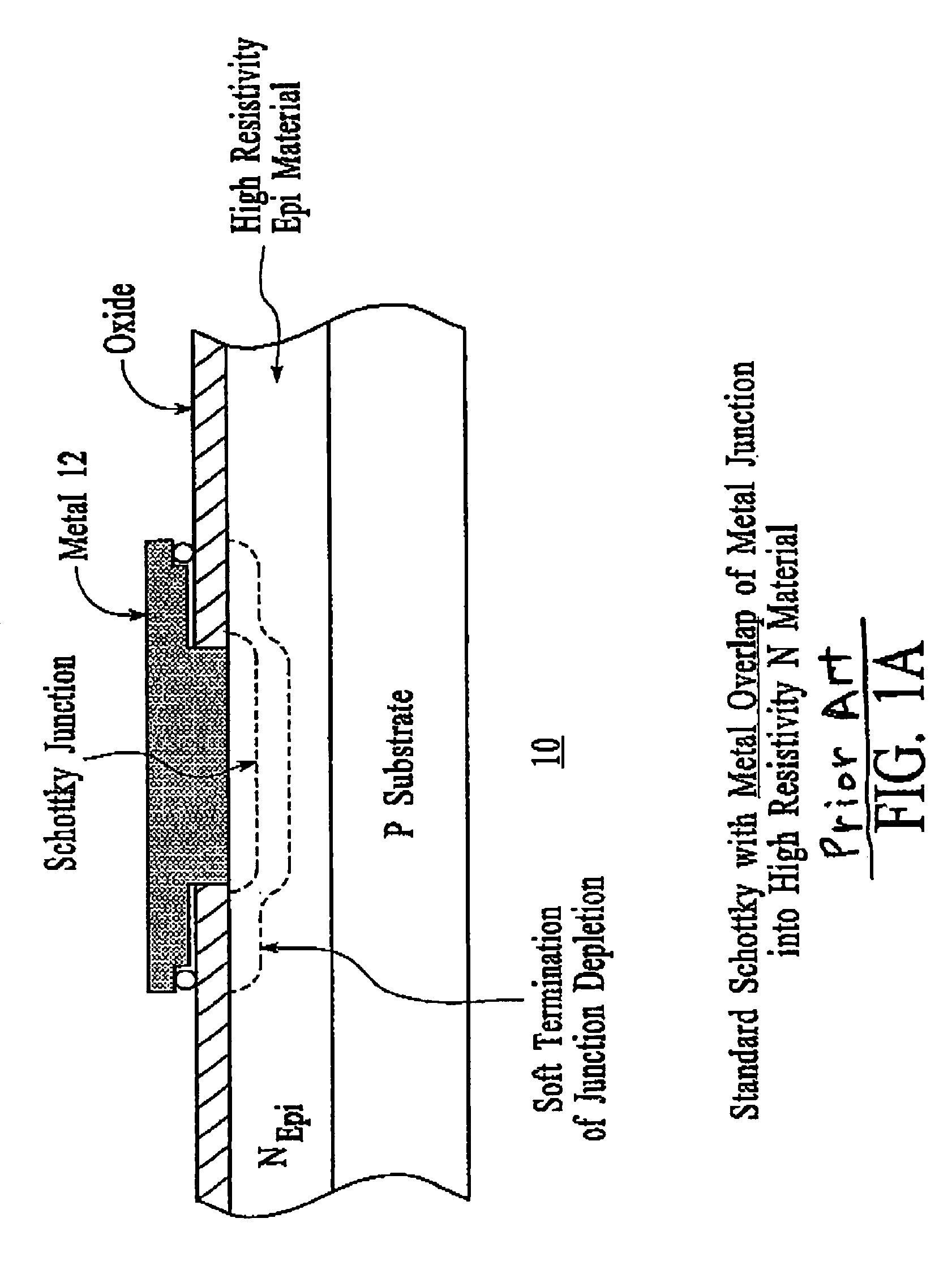 Integrated schottky diode using buried power buss structure and method for making same