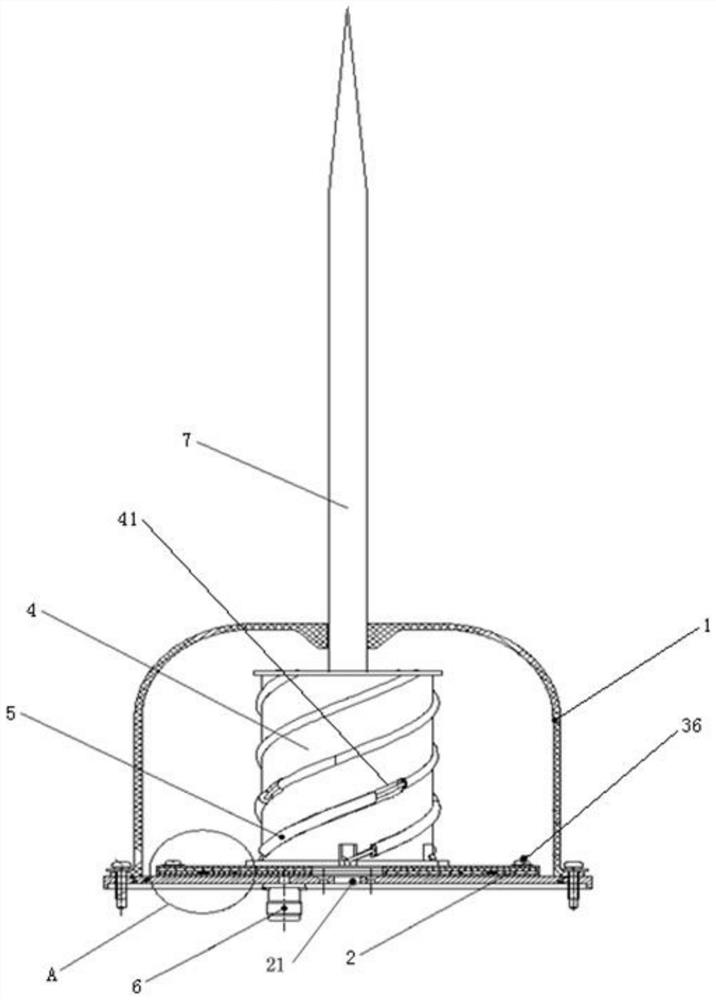 High-power wide-beam circularly polarized antenna with lightning protection function