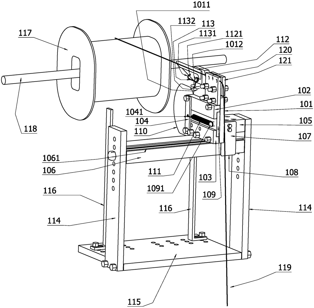 Mechanical automatic tracking winding displacement device