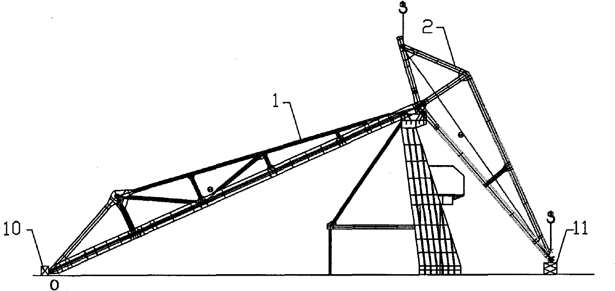 Moment hoisting method for three connecting rods of gantry crane