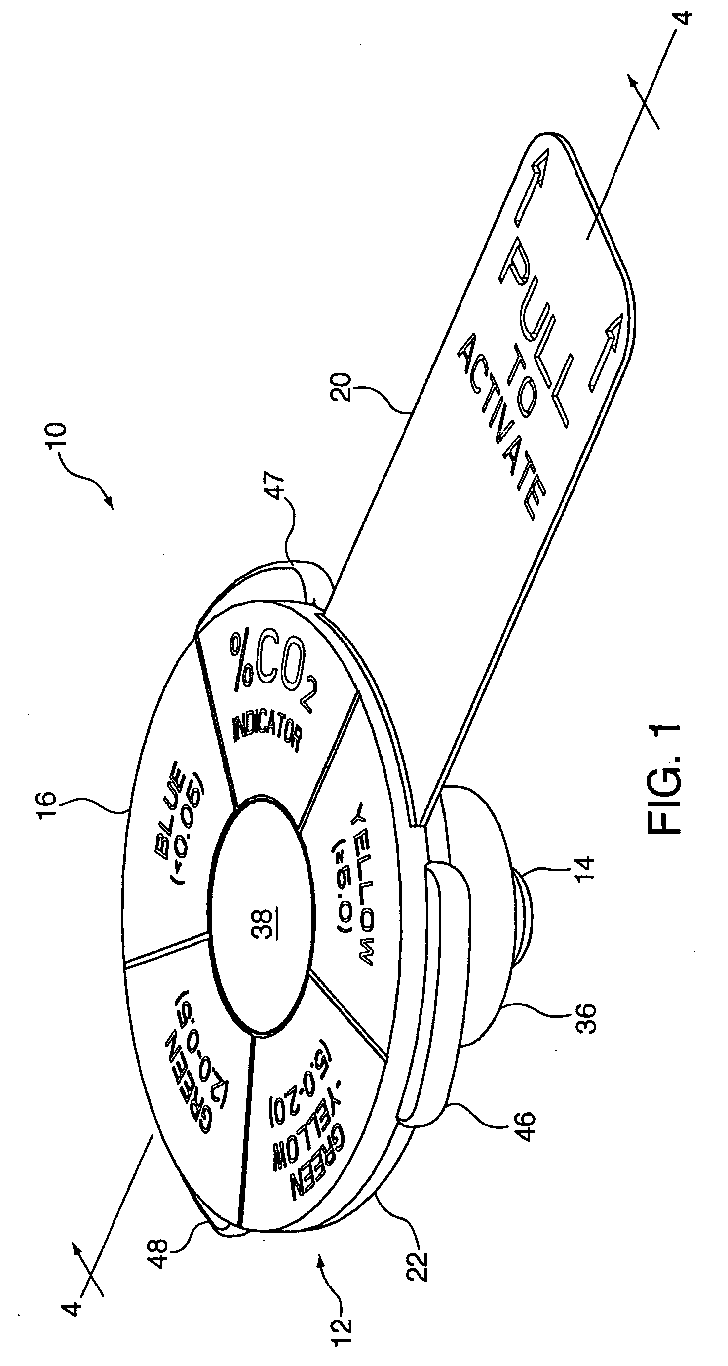 Carbon dioxide indicating apparatus, particularly, disk-like carbon dioxide indicating apparatus