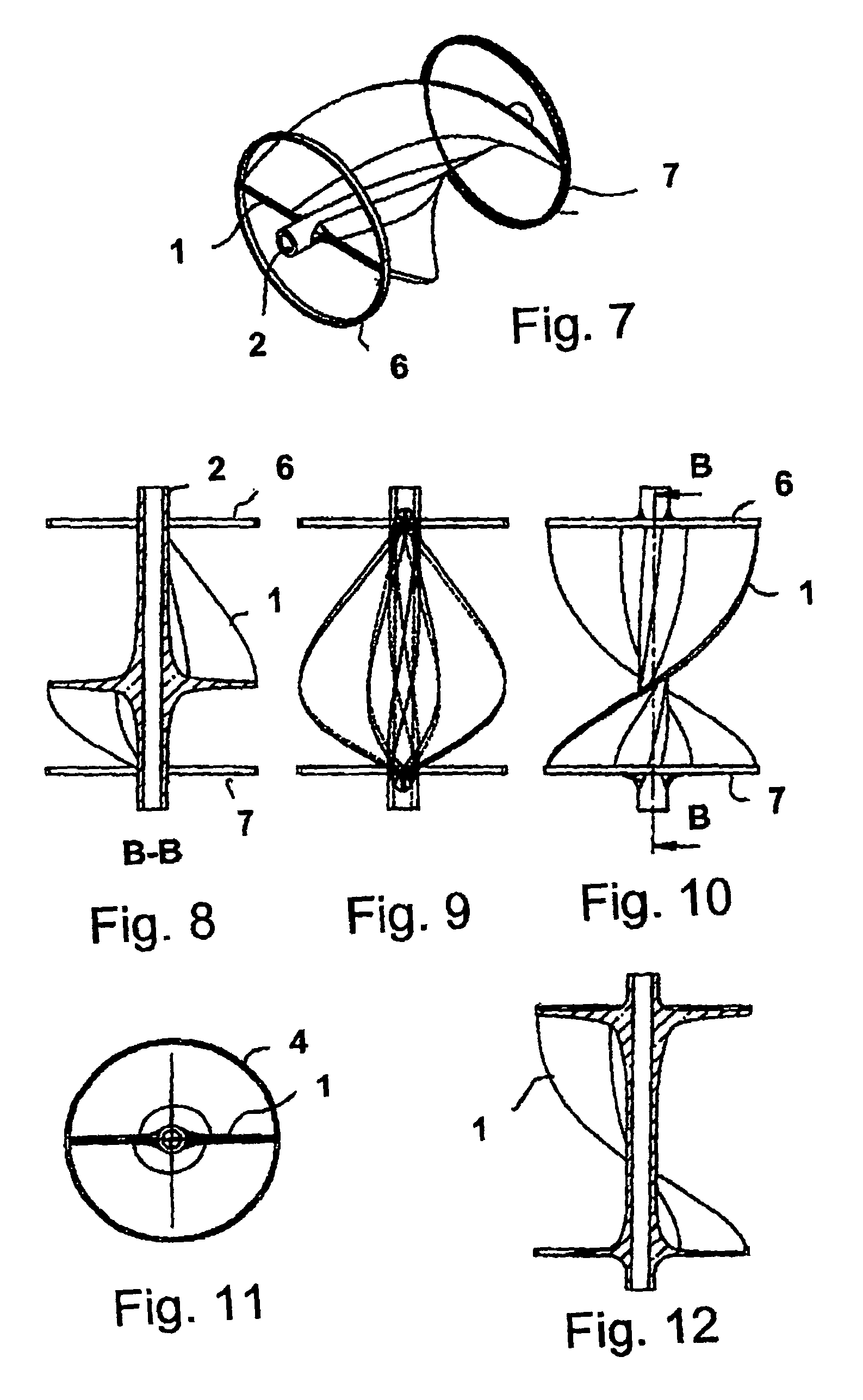 Fluid pump having at least one impeller blade and a support device
