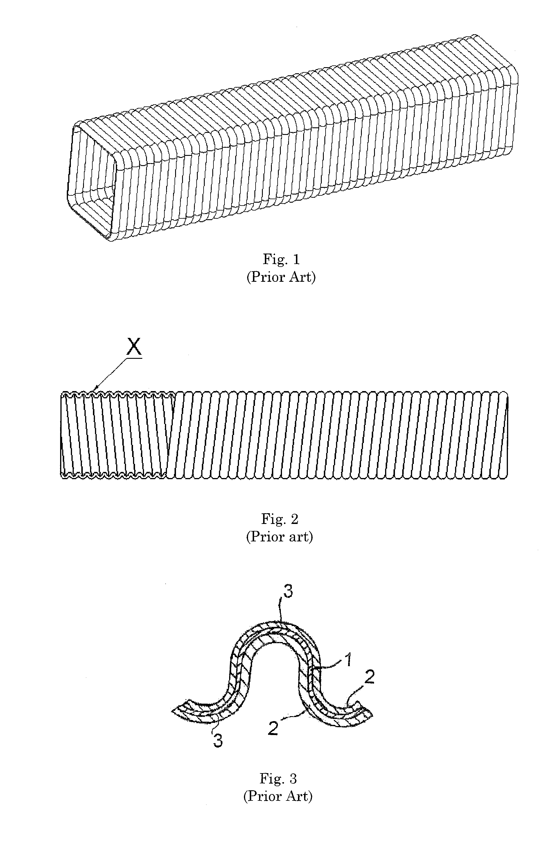 Corrugated tubular energy absorbing structure