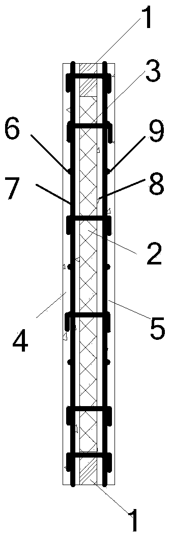 Lightweight fireproof energy-saving prefabricated exterior-wall hanging plate and construction method thereof