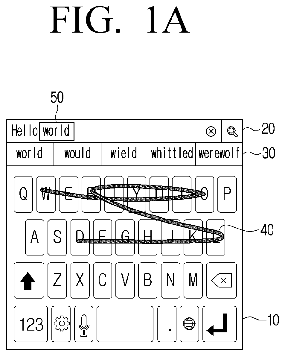 Electronic apparatus for recommending words corresponding to user interaction and controlling method thereof