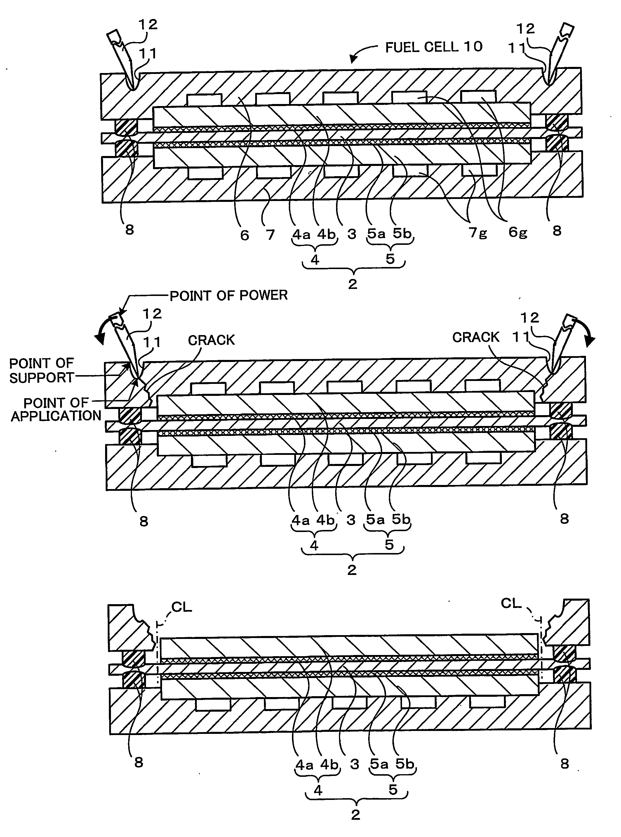 Fuel cell, disassembly method thereof, and separators used therein