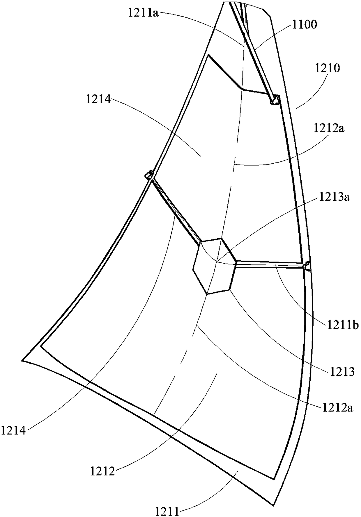 Seamless folding umbrella and manufacturing method thereof