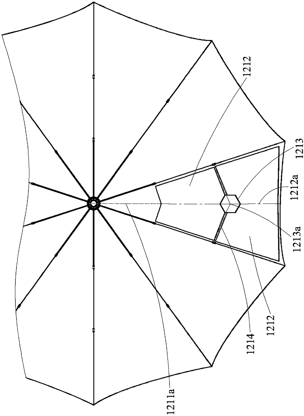 Seamless folding umbrella and manufacturing method thereof