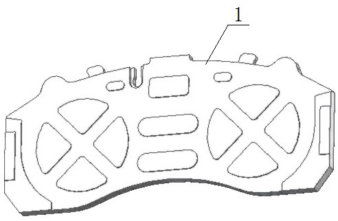 Steel backing structure for preventing brake pad from falling off, steel backing manufacturing die and production process