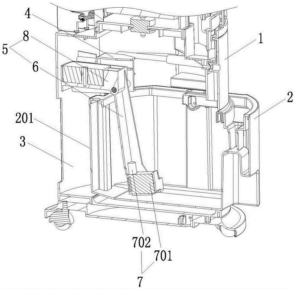 Water pump reset structure for cooling fan