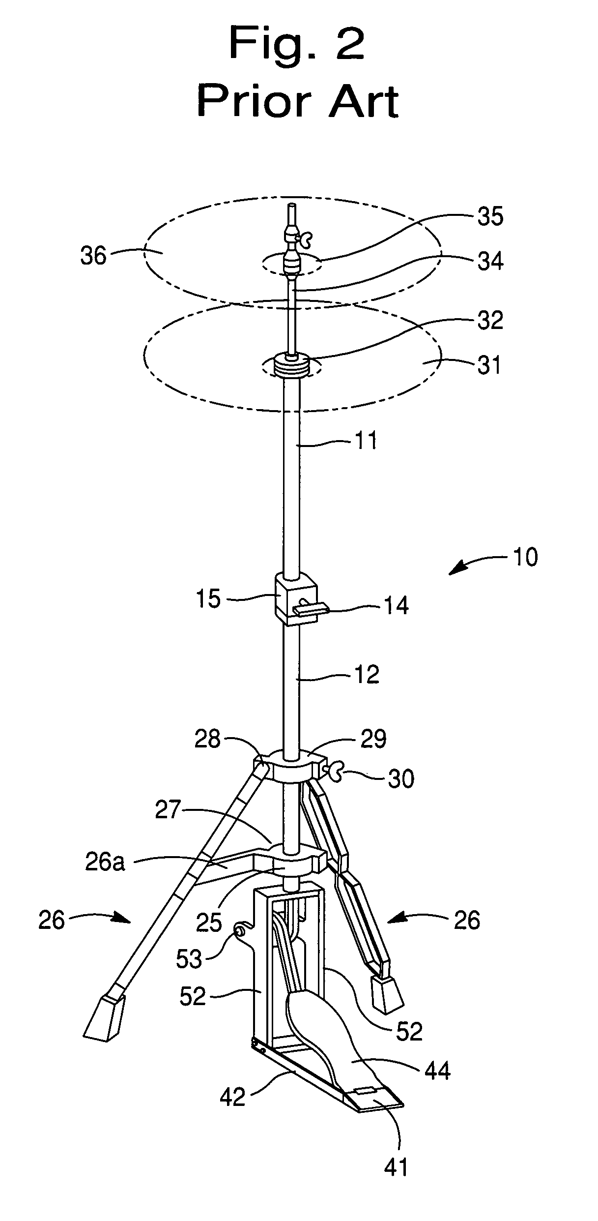 Frame structure for hi-hat assembly