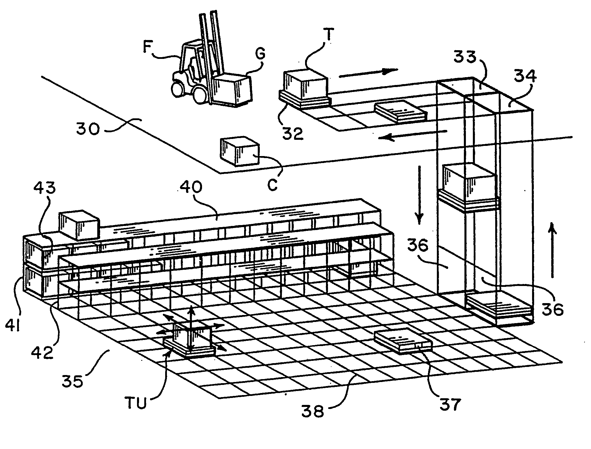 Automated material handling system with load transfer vehicles